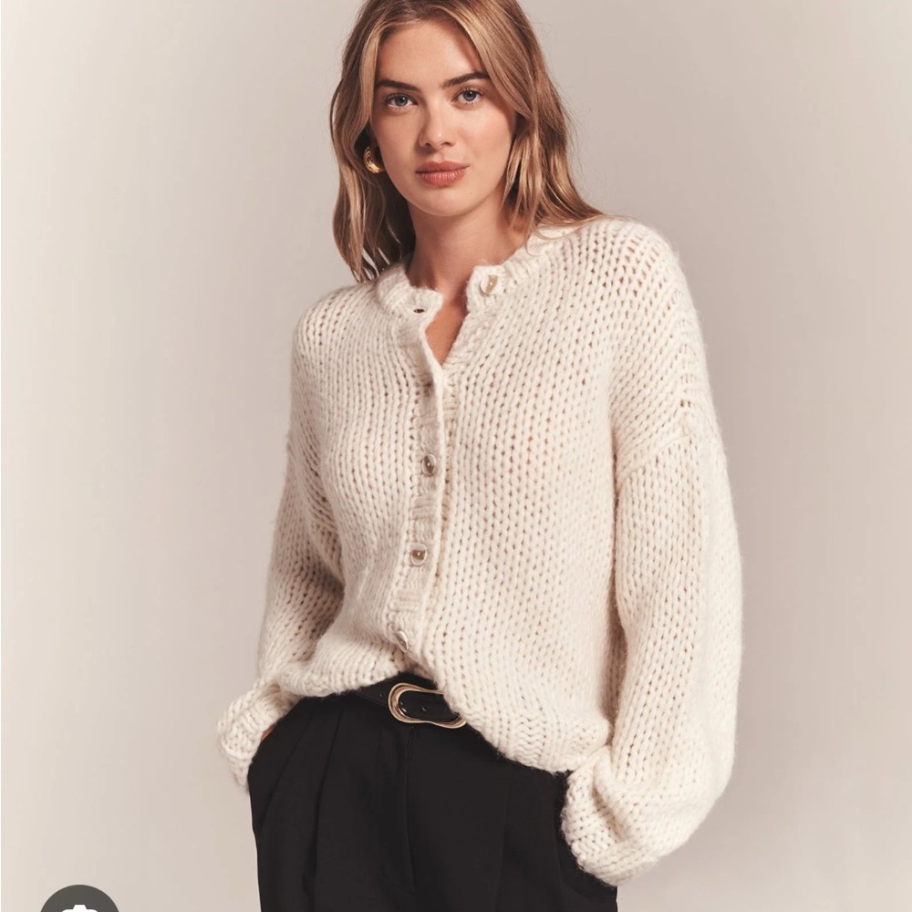 NAADAM Lofty Alpaca Cardigan - White - M
